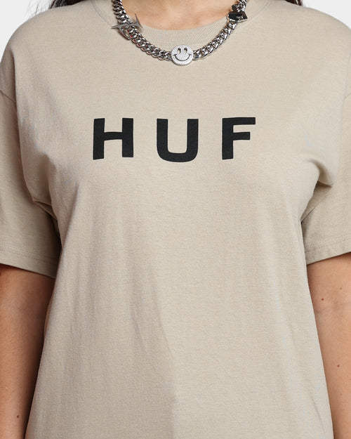 HUF Essentials OG Logo T-Shirt Sand