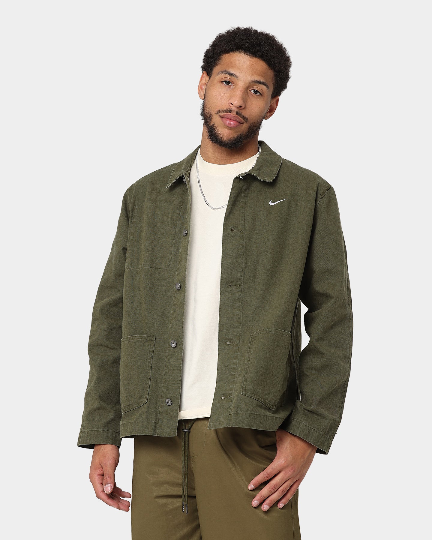 Nike Nike Life Unlined Chore Coat Jacket Rough Green/White