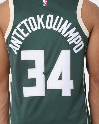 Nike Giannis Antetokounmpo Milwaukee Bucks #34 Icon Edition 2022/23 Nike Dri-FIT NBA Swingman Jersey Fir