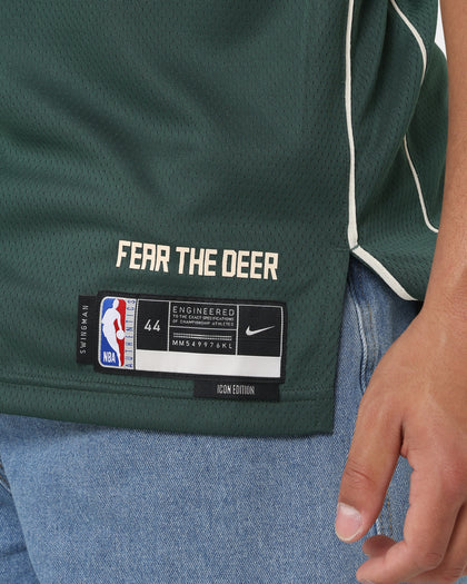 Nike Giannis Antetokounmpo Milwaukee Bucks #34 Icon Edition 2022/23 Nike Dri-FIT NBA Swingman Jersey Fir