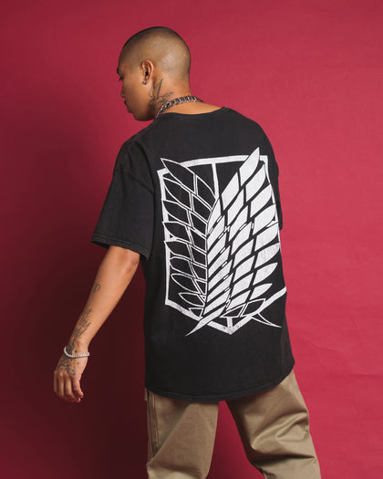 Goat Crew X Attack On Titan Captain Levi Vintage T-Shirt Black Wash