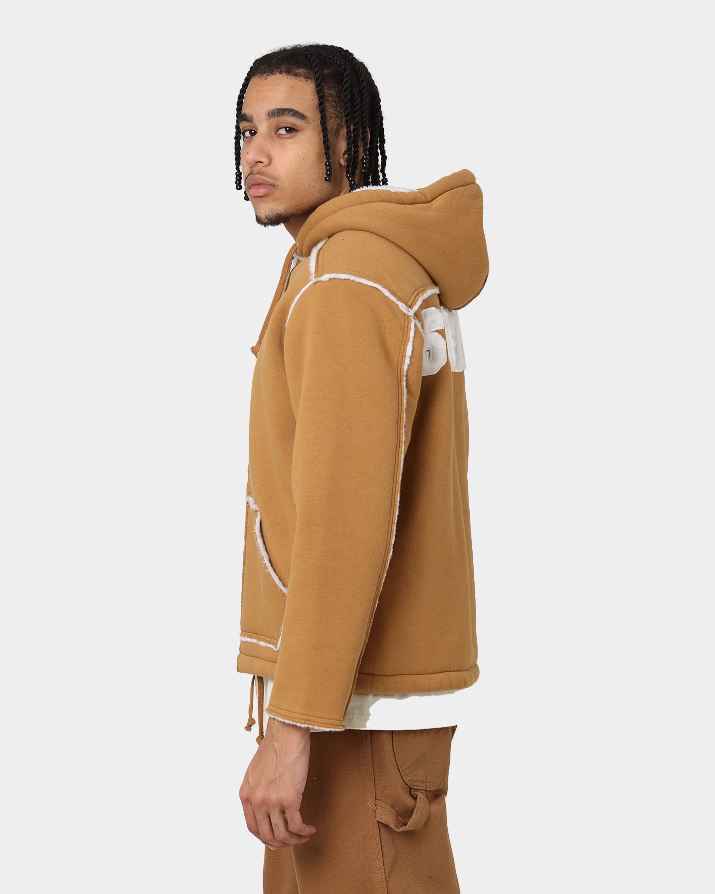 Supreme Faux Shearling Hooded Jacket Brown | Culture Kings