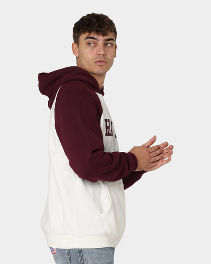 National Collegiate Athletic Association Harvard Crimson Two Tone Raglan Hoodie Vintage White