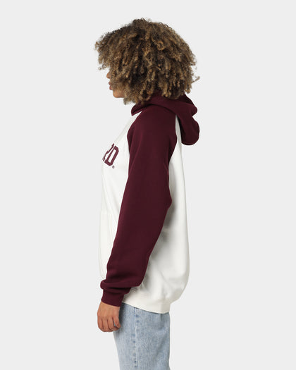 National Collegiate Athletic Association Harvard Crimson Two Tone Raglan Hoodie Vintage White