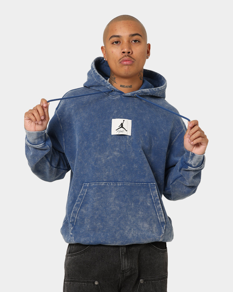 Jordan Essential Statement Washed Fleece Hoodie French Blue | Culture Kings