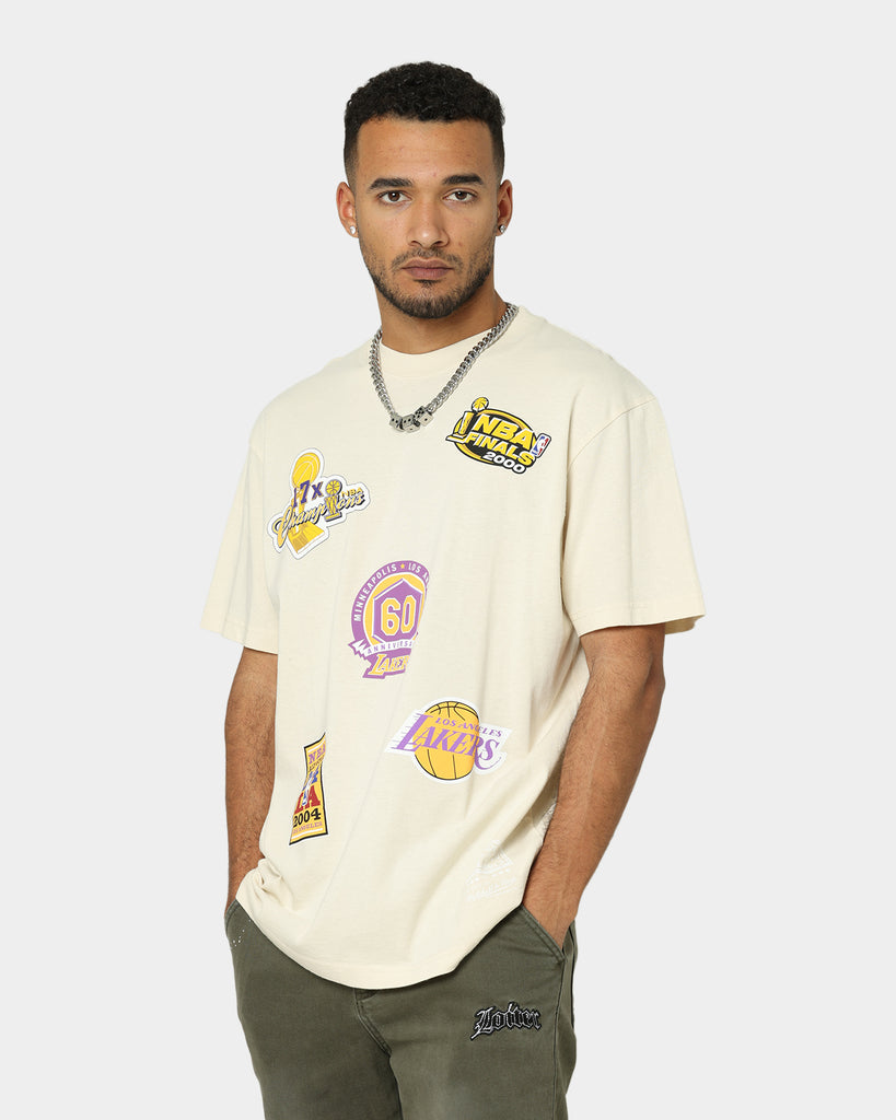 Mitchell & Ness Los Angeles Lakers Flight T-Shirt Faded Khaki | Culture ...