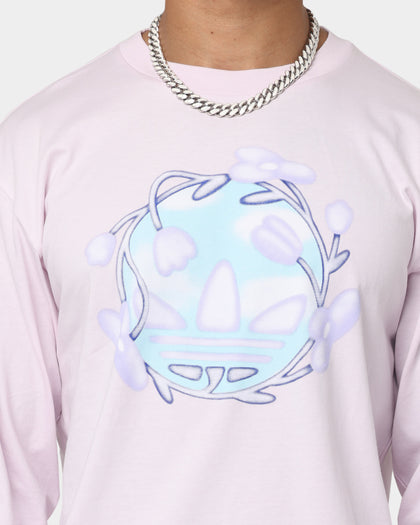 Adidas Trefoil Floral Long Sleeve T-Shirt Almost Pink/Multi-Coloured