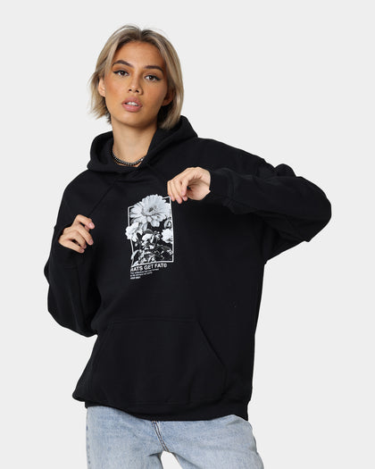 Rats Get Fat Paint Flower Hoodie Black