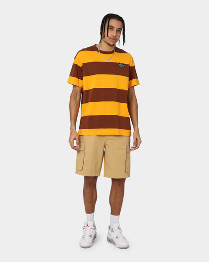 Grand Scheme Yarn Dyed Short Sleeve T-Shirt Brown/Yellow