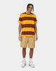 Grand Scheme Yarn Dyed Short Sleeve T-Shirt Brown/Yellow