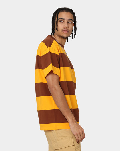 Grand Scheme Yarn Dyed Short Sleeve T-Shirt Brown/Yellow