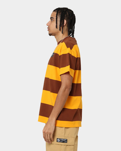 Grand Scheme Yarn Dyed Short Sleeve T-Shirt Brown/Yellow