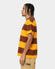 Grand Scheme Yarn Dyed Short Sleeve T-Shirt Brown/Yellow