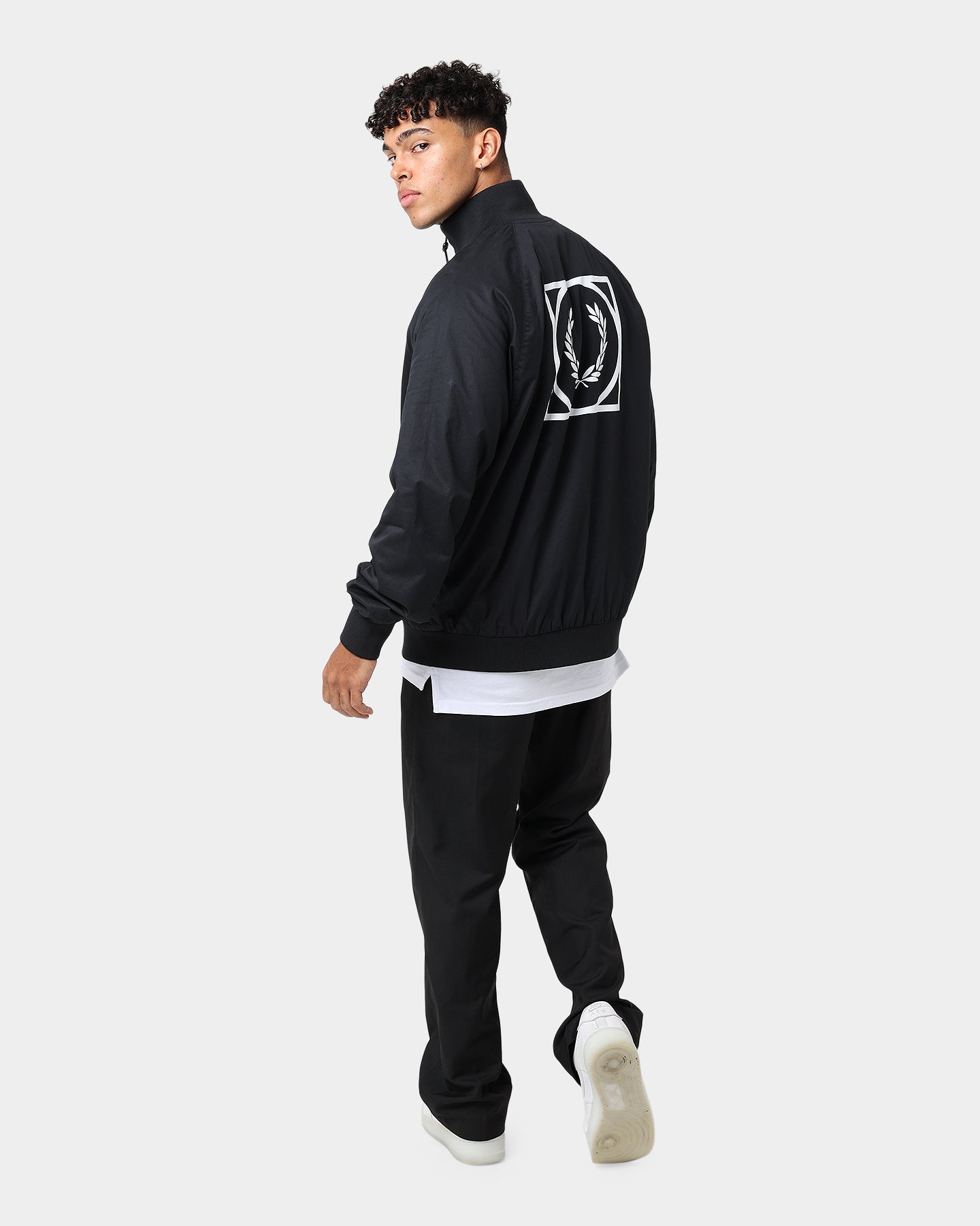 Fred Perry Graphic Print Zip Through Jacket Black | Culture Kings