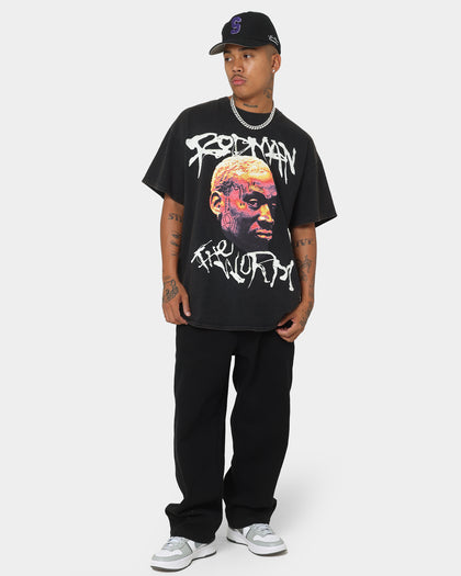 Rodman Brand The Worm Face Tats Vintage T-Shirt Black Wash