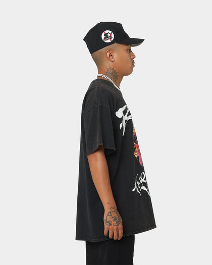 Rodman Brand The Worm Face Tats Vintage T-Shirt Black Wash