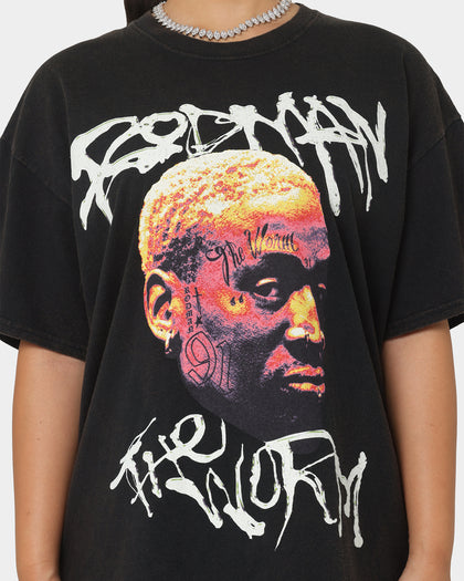 Rodman Brand The Worm Face Tats Vintage T-Shirt Black Wash