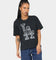 Majestic Athletic Women's Los Angeles Dodgers Check Logo Boxy T-Shirt Faded Black