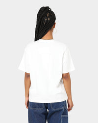 Majestic Athletic Women's New York Yankees Check Logo Boxy T-Shirt Optic White