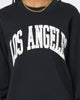 Majestic Athletic Women's Los Angeles Dodgers Check Wordmark Crewneck Faded Black