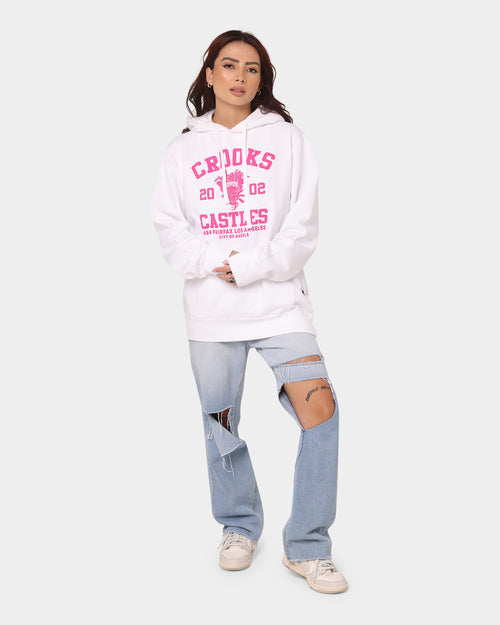 Crooks & Castles Fairfax Varsity Hoodie Hot Pink/White