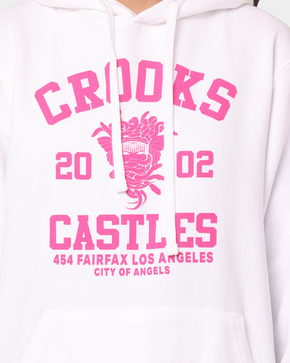 Crooks & Castles Fairfax Varsity Hoodie Hot Pink/White