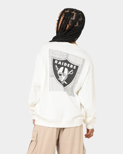 Majestic Athletic Women's Las Vegas Raiders Bandana Paisley Crewneck Optic White