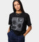 Majestic Athletic Women's Las Vegas Raiders Paisley Panel Print T-Shirt Black