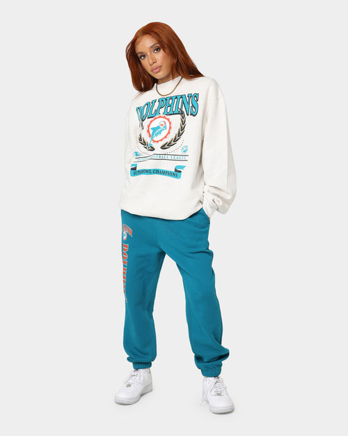 Mitchell & Ness Women's Miami Dolphins National Crewneck White Marle
