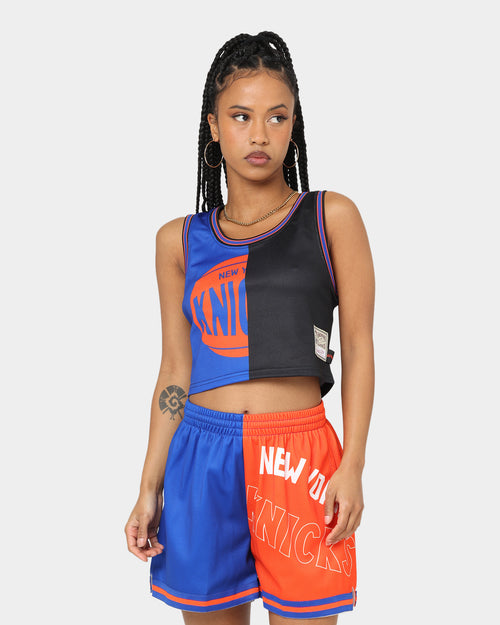 Mitchell & Ness Women's New York Knicks Big Face 5.0 Crop Tank Top Blue