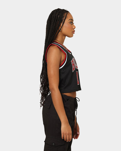 Mitchell & Ness Women's Chicago Bulls Dennis Rodman #91 NBA Cropped Jersey Black