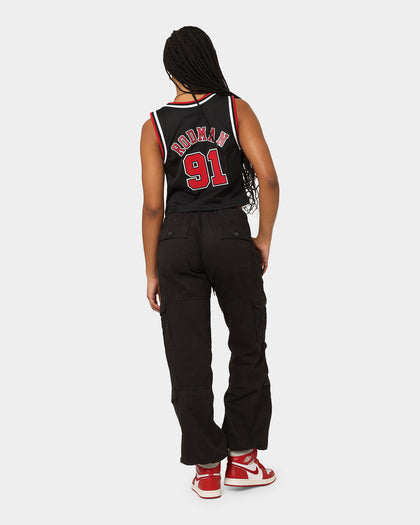 Mitchell & Ness Women's Chicago Bulls Dennis Rodman #91 NBA Cropped Jersey Black