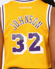 Mitchell & Ness Women's Los Angeles Lakers Earvin "Magic" Johnson #32 NBA Cropped Jersey Yellow/Purple
