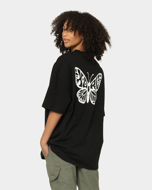 X-Girl Women's Butterfly Short Sleeve T-Shirt Black