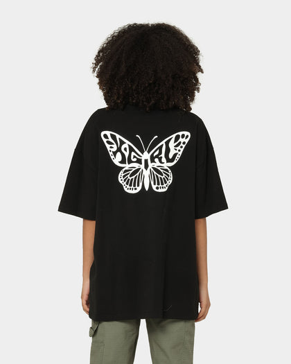 X-Girl Women's Butterfly Short Sleeve T-Shirt Black