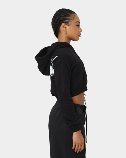 Playboy Women's Bunny O Crop Hoodie Black