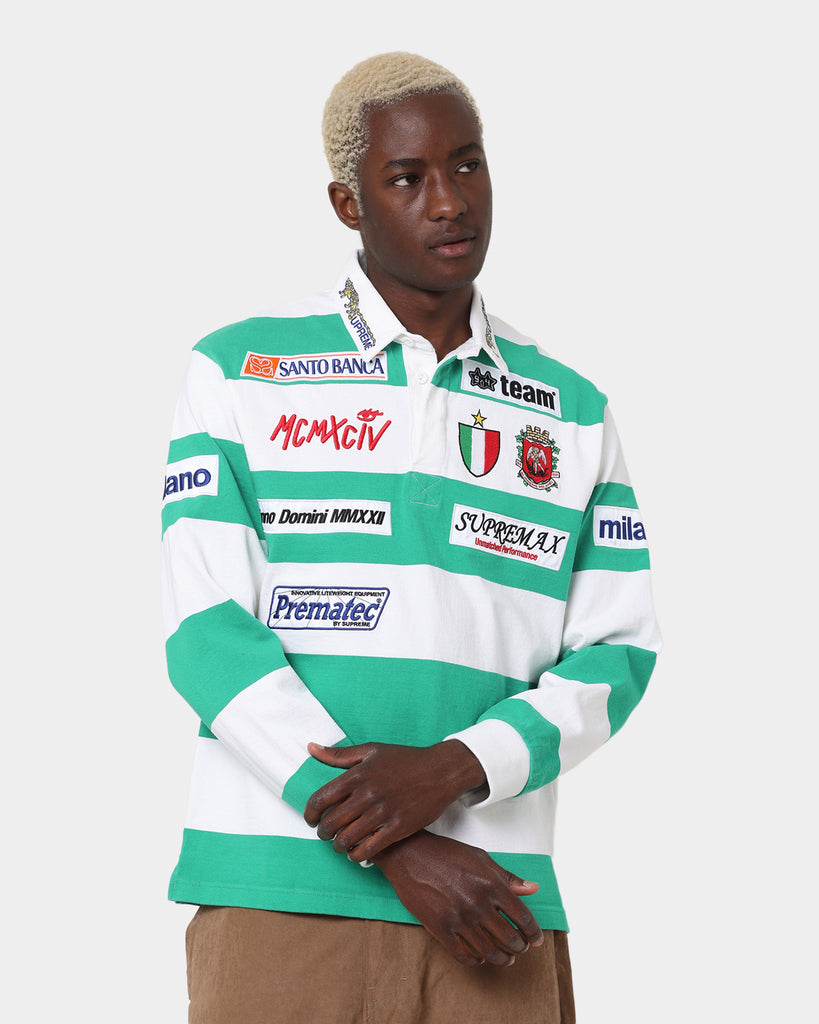 Supreme Stripe Rugby Jersey White   Culture Kings