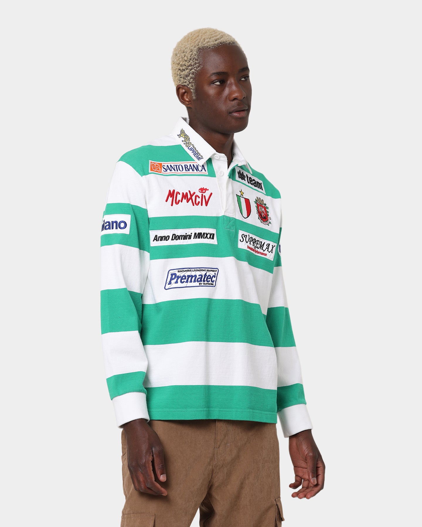 Supreme Stripe Rugby Jersey White | Culture Kings