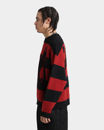 Loiter Nightmare Knit Sweater Red/Black