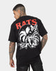 Rats Get Fat Skull Rose T-Shirt Black