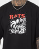 Rats Get Fat Skull Rose T-Shirt Black