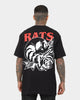 Rats Get Fat Skull Rose T-Shirt Black