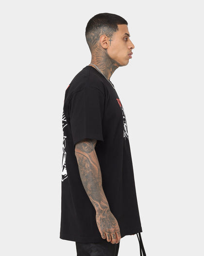 Rats Get Fat Skull Rose T-Shirt Black