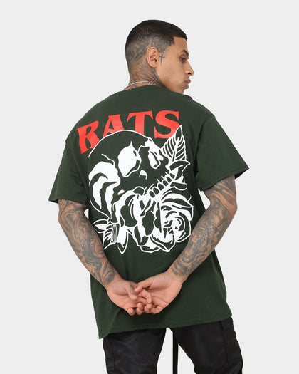 Rats Get Fat Skull Rose T-Shirt Forest