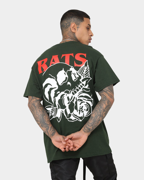 Rats Get Fat Skull Rose T-Shirt Forest