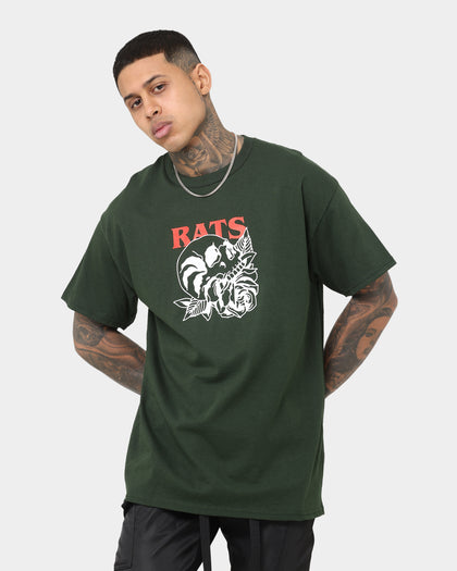 Rats Get Fat Skull Rose T-Shirt Forest