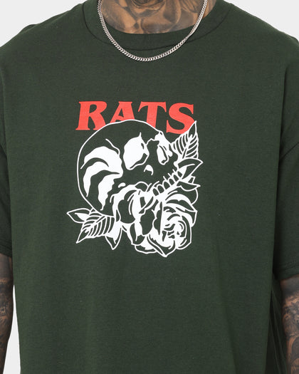 Rats Get Fat Skull Rose T-Shirt Forest