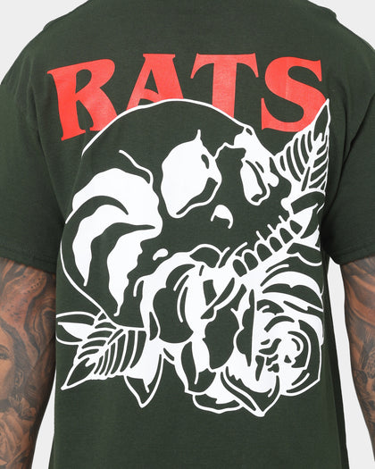 Rats Get Fat Skull Rose T-Shirt Forest
