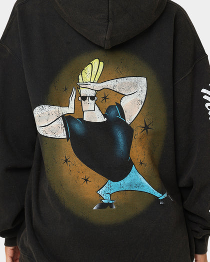 American Thrift X Johnny Bravo Johnny Bravo Vintage Hoodie Black Wash