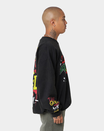 Goat Crew Life Is Good Vintage Crewneck Black